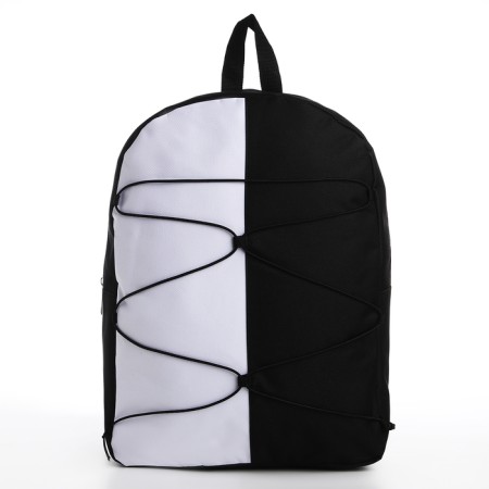 School textile school with lacing, 38x29x11 cm, black and white-4