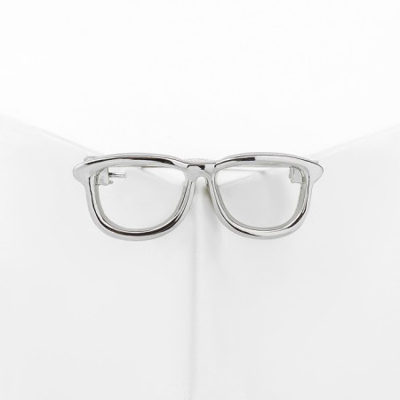 Brooch "Glasses" of the frame, color silver