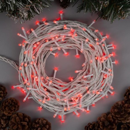 Garland “thread” 20 m, IP20, white thread, 200 LED, red glow, 8 modes, 220 V