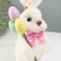 Souvenir "White Bunny with a pink bow and Easter eggs" 12x12.5x25 cm