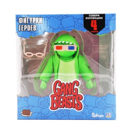 Gang Beasts figurine, with accessories, green color, 11 cm-3