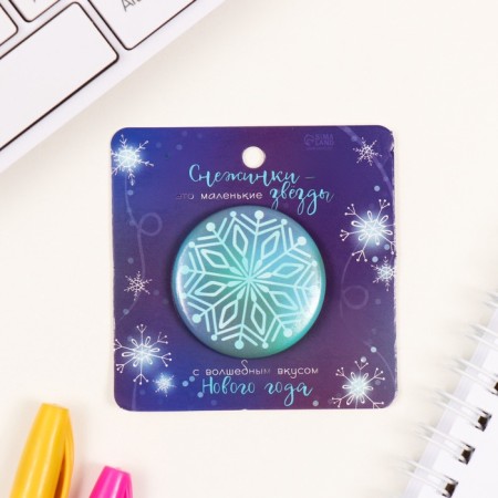 New Year of the setting icon d = 35 mm "Snowflake" 6.5x6.5 cm-1