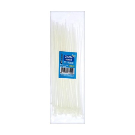 Nylon clamp 2.5x200, white, set 100 pcs-1