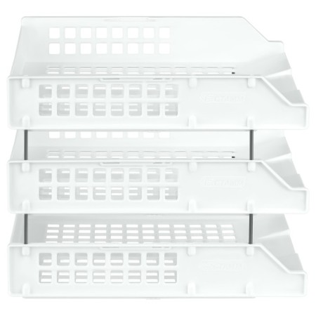 A set of paper trays horizontal Starong Istanus, 3 pieces, on metal rods, white-1