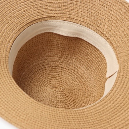 Women's hat with a chain minku beige color, rn 58-3