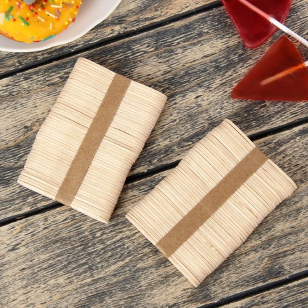 A set of wooden ice cream sticks, 7.5 × 1.1-1.5 cm, 100 pcs-2