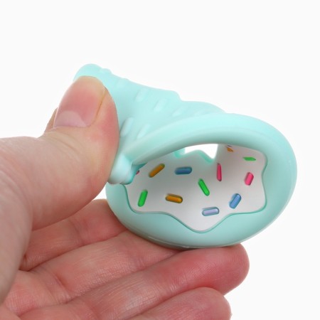Silicone teething for teeth "Donut", turquoise color, crumb I-5