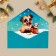 Gift envelope "Happy holiday", puppy, software, tiring, 19 x 9.2 cm, New Year
