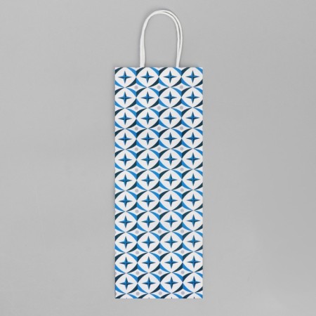 Gift package for a bottle, packaging, "geometry", white craft, 13 x 36 x 10 cm-4