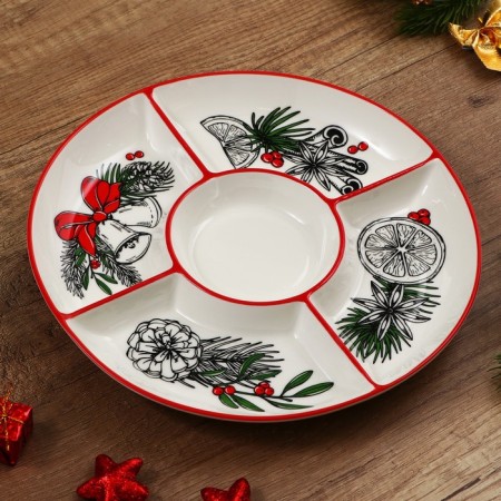 New Year! Ceramic Ceramic Menijnitsa, 25.5x3 cm, white color-4