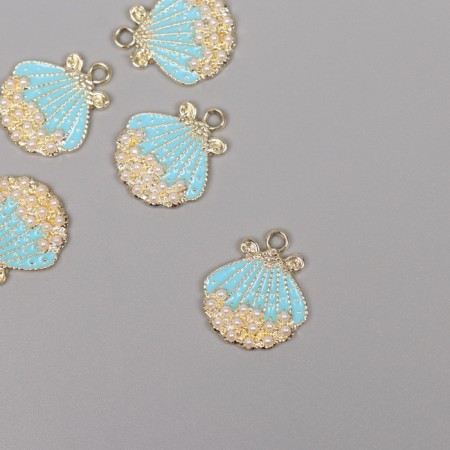 Decor for creativity metal, rhinestones "shell" gold 2.1x1.8x0.3 cm