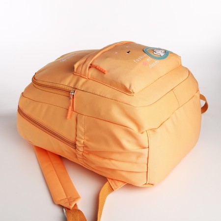 School backpack from textiles 2 department with lightning, 3 pockets, orange color-4
