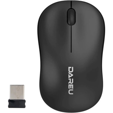 Mouse Dareu Wireless LM106G Black (Black), DPI 1200, receiver 2.4GHZ, size 99.4
