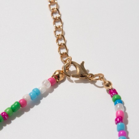 Bracelet on the leg "shells" two rows, color, 23.3 cm-2