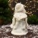 Santa Claus "with a flashlight on the staff and patterns on the fur coat" moves, 30x14 cm, white