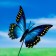 Plug "butterfly vailet" 7x8cm/25cm, set 10pcs, mix