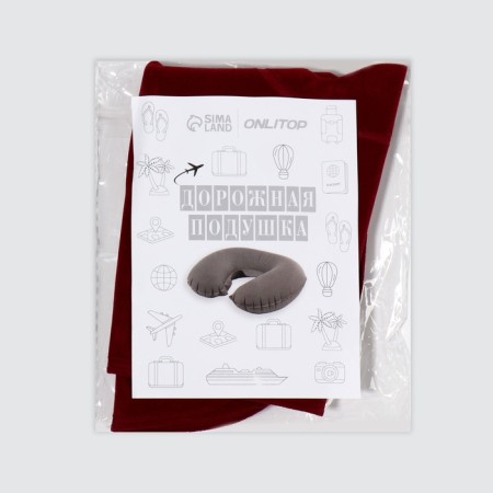 Pillow for the neck is road, inflatable, 42 × 27 cm, color mix-7