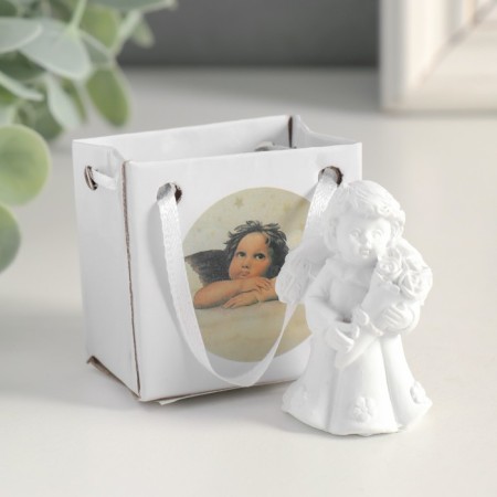 Polystone souvenir "Snowthrough angel in a dress with flowers" mix 5.2x3.3x3 cm-2