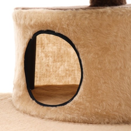 Complex for cats with a claw, corner, collapsible, 60 x 60 x 92 cm, beige-3