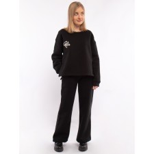 Suit for girls: sweatshirt, trousers, height 152 cm, black color