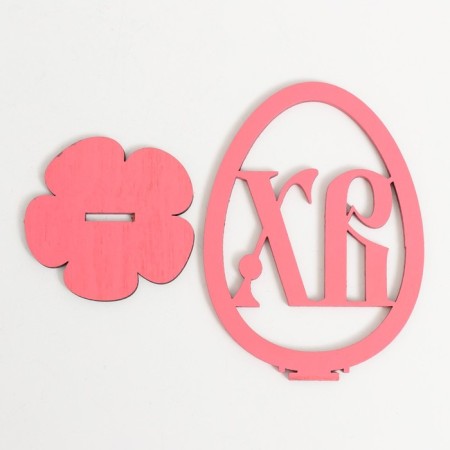 Easter decor "XV" 6.5x4.7x9.3 cm (set 2 parts) coral-4