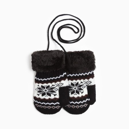 Baby mittens, black color, size 13 (2-4 years)-1