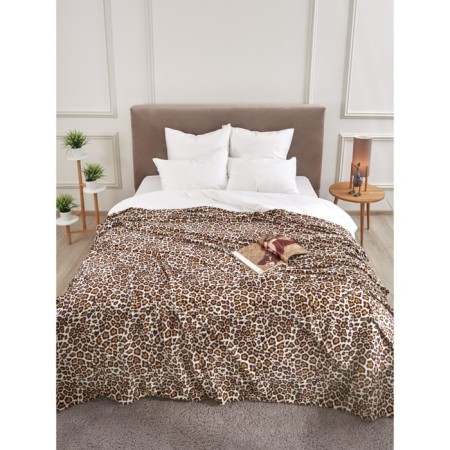 Tiger blanket, size 150x200 cm, brown color-8