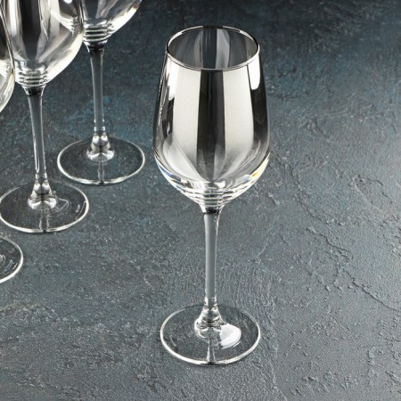 A set of glass glasses for the wine "Silver Smoke", 350 ml, 4 pcs-1