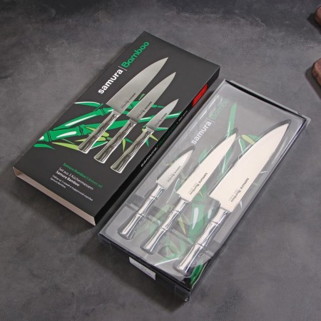 Simboo knife set, 3 pcs: blade 8.8 cm, 15 cm, 20 cm, steel hilt-5