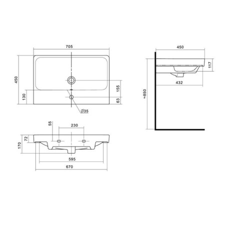 Furniture Santek "Adriana-70", white color-3