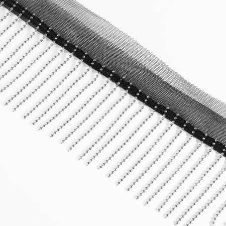 Metallized braid “fringe”, 5 cm, 4.5 ± 0.5 m, black color-1