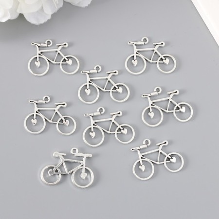 Decor Metal for creativity "Bicycle with hearts" (A15503) 2.4x3.1 cm-2