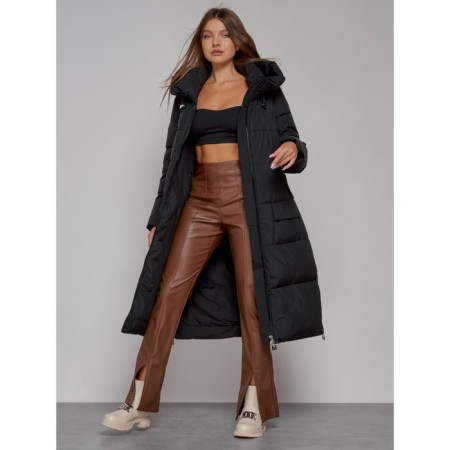 Coat insulated winter female, size 42, black color-10