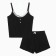 Female pajamas (top/shorts), black color, size 52