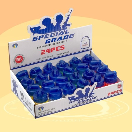 Plastic bullets 6 mm in a jar, 200 pcs., Mix color-5