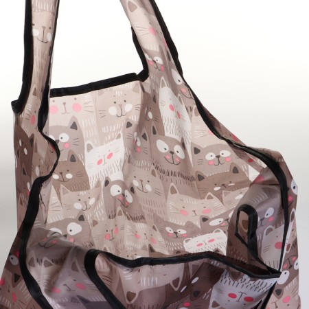 Household bag without fastening, folding, brown color-2