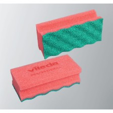 Professional cleaning sponge with VILEDA PUPETIVE, Red color, 6.3 x 14 cm