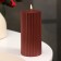 Candle-cylinder with faces, 5x10 cm, wine, metallic, 6 hours