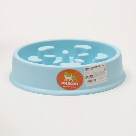 Limited feeding bowl, from overeating, 20.5 x 20.5 x 4.5 cm, blue