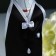Decoration for champagne "Wedding waltz" white