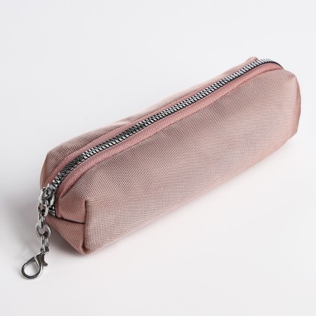 A backpack with a zipper, 5 outer pockets, pencil case, powder color-7