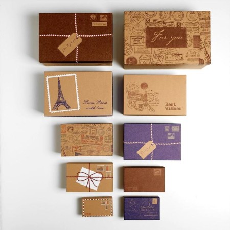 A set of craft boxes 10 in 1, gift packaging, “mail”, 12 x 7 x 4 - 32.5 x 20 x 12.5 cm-4