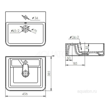 Furniture shell Aquaton "Joy 3" with a hole for the mixer-3