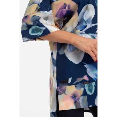 Female blouse, size 48, blue, beige color-7
