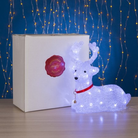 LED figure "Olenenok" 26 × 30 × 13 cm, acrylic, 30 LED, 220 V, glow of white-2