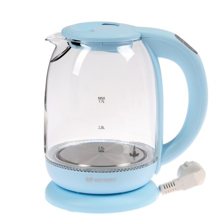 Electric kettle KitFort KT-640-1, glass, 1.7 l, 2200 watts, backlight, blue-6