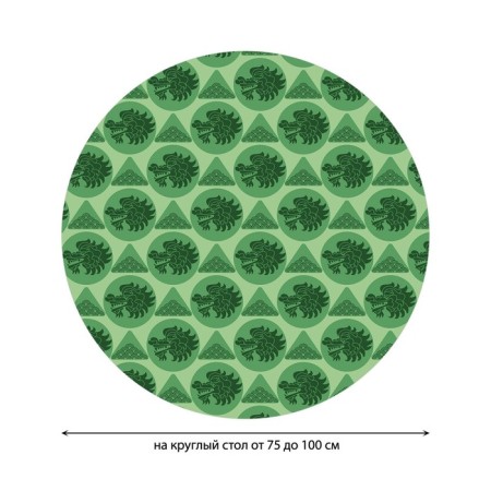 Green Dragon tablecloth, round, oxford, elastic band, size 120x120 cm, diameter 75-100 cm-1