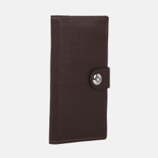 Male purse for magnet, department for maps, for bills, brown color