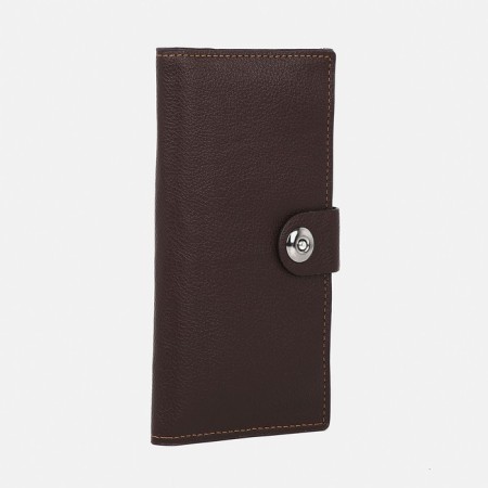 Male purse for magnet, department for maps, for bills, brown color