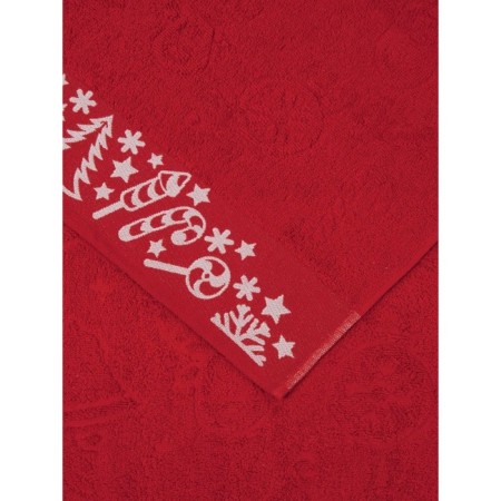 A set of terry towers Confetti, size 50x90 cm, 70x140 cm, New Year, red
